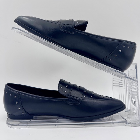 NWOB Frye and Co. Women's Elara Black Edgy Studded Pointed-Toe Loafers | Size 6M - Picture 3 of 9